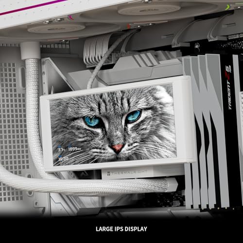Thermalright Trofeo Vision 360 ARGB Black CPU Liqud Cooler 6 86 inch Magnetic IPS LCD Screen with 2400x1080 Resolution Free to DIY a Variety of Themes Liquid CPU Cooler for AM4/AM5 Intel lga1700/1851