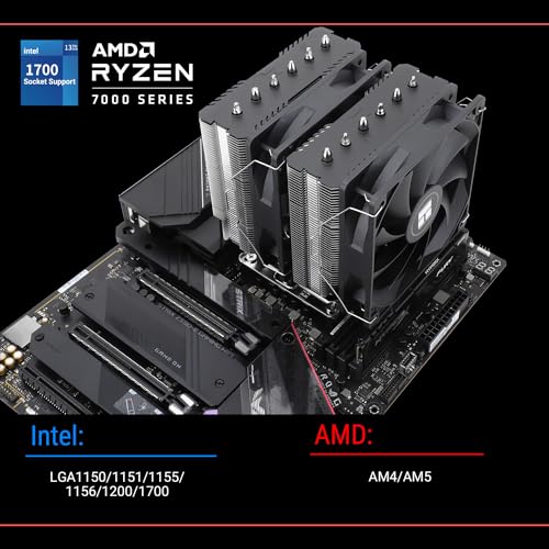Thermalrlght Peerless Assassin 120 SE CPU Air Cooler  6 Heat Pipes  Dual 120mm TL C12C PWM Fans  Aluminum Heatsink Cover  AGHP Technology  for AMD AM4 AM5/Intel LGA 1700/1150/1151/1200/1851 PA120SE 