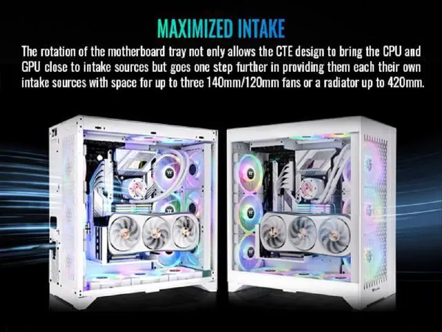Thermaltake CTE E600 MX Snow Mid Tower E ATX Case with Centralized Thermal Efficiency Design;  3Way Floating GPU Mounting Bracket/ 400mm PCIe4 Riser Cable are all Included; CA 1Y3 00M6WN 00
