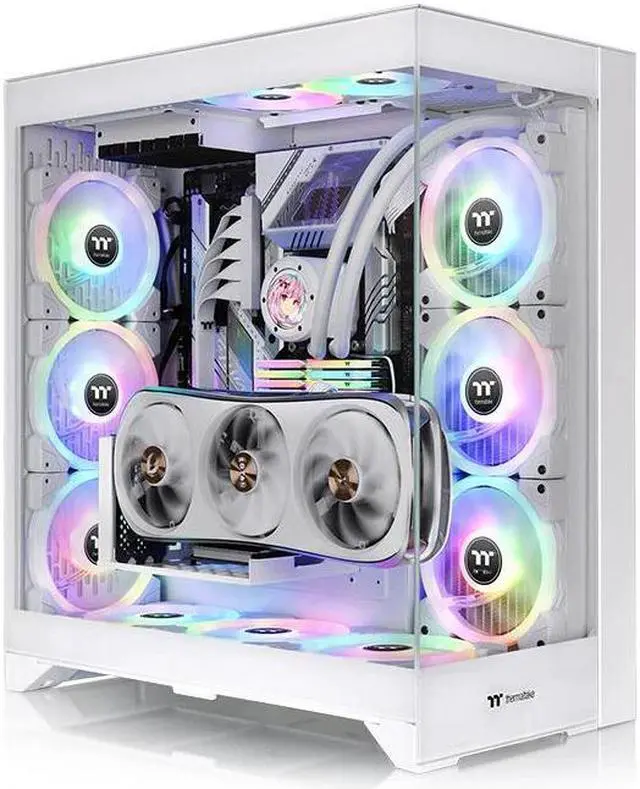 Thermaltake CTE E660 MX Snow Mid Tower E ATX Case; Supports Hidden Connector MB  Versatile GPU Mounting with Included Riser Cable  Dual Front Panels  CA 1Y3 00M6WN 01