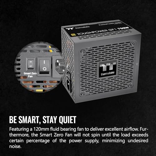Thermaltake GF1  2024  Fully Modular ATX 750W Power Supply   80 Plus Gold   Ultra Quiet   Zero RPM  PS TPD 0750FNFAGU P