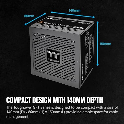 Thermaltake GF1  2024  Fully Modular ATX 850W Power Supply   80 Plus Gold   Ultra Quiet   Zero RPM  PS TPD 0850FNFAGU P