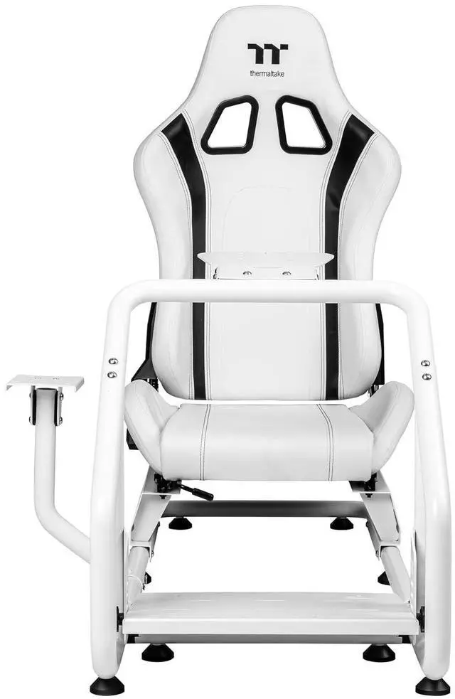 Thermaltake GR300 Racing Simulator Cockpit; Adjustable PVC Seat; Adjustable Pedal & Wheel Mounts; Shifter Mount Included; Compatible with Thrustmaster/Logitech/Thermaltake/Fanatec; GSC R30 CPASWH 01