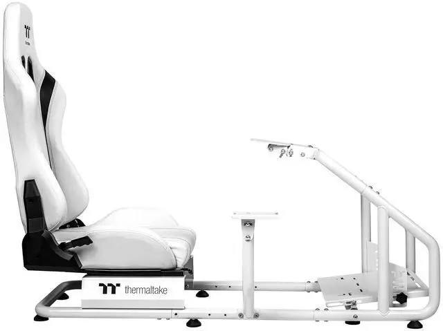 Thermaltake GR300 Racing Simulator Cockpit; Adjustable PVC Seat; Adjustable Pedal & Wheel Mounts; Shifter Mount Included; Compatible with Thrustmaster/Logitech/Thermaltake/Fanatec; GSC R30 CPASWH 01