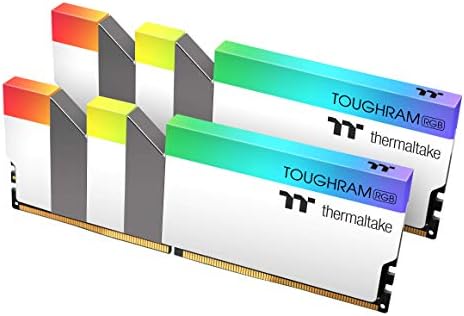 Thermaltake TOUGHRAM RGB White DDR4 3200MHz 16GB  8GB x 2  16 8 Million Color RGB Alexa/Razer Chroma/5V Motherboard Syncable RGB Memory R022D408GX2 3200C16A