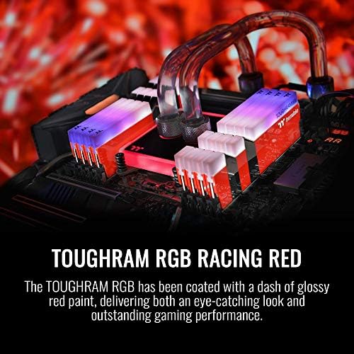 Thermaltake TOUGHRAM RGB White DDR4 3200MHz 16GB  8GB x 2  16 8 Million Color RGB Alexa/Razer Chroma/5V Motherboard Syncable RGB Memory R022D408GX2 3200C16A
