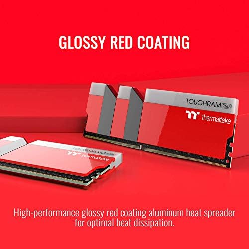 Thermaltake TOUGHRAM RGB White DDR4 3200MHz 16GB  8GB x 2  16 8 Million Color RGB Alexa/Razer Chroma/5V Motherboard Syncable RGB Memory R022D408GX2 3200C16A