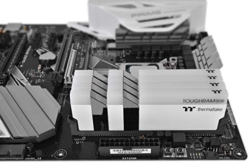 Thermaltake TOUGHRAM RGB White DDR4 3200MHz 16GB  8GB x 2  16 8 Million Color RGB Alexa/Razer Chroma/5V Motherboard Syncable RGB Memory R022D408GX2 3200C16A