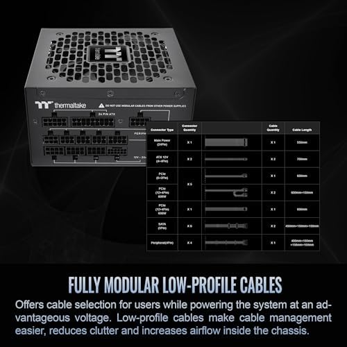 Thermaltake Toughpower GT 850W ATX 3 1 Standard Power Supply; 80 Plus Gold Efficiency; Smart Zero Fan; Native 450W PCIe 5 1 Connector; PS TPT 0850FNFAGU 3; 5 Year Warranty