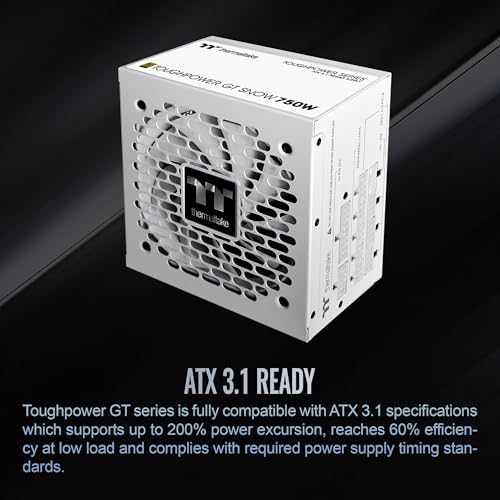 Thermaltake Toughpower GT 850W ATX 3 1 Standard Power Supply; 80 Plus Gold Efficiency; Smart Zero Fan; Native 450W PCIe 5 1 Connector; PS TPT 0850FNFAGU 3; 5 Year Warranty