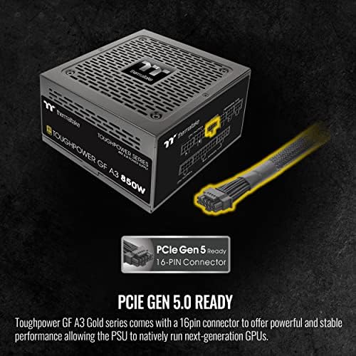 Thermaltake Toughpower GF A3 850W  True 450W 12VHPWR Connectors on PSU & NVIDIA RTX 40 Series  ATX 3 0/PCI E 5 0  80  Gold  SLI/Crossfire Ready Power Supply  PS TPD 0850FNFAGU L  10 Year Warranty