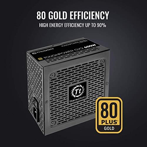 Thermaltake Toughpower GX2 80  Gold 600W SLI/Crossfire Ready Continuous Power ATX 12V V2 4/EPS V2 92 Non Modular Power Supply 5 Year Warranty PS TPD 0600NNFAGU 2