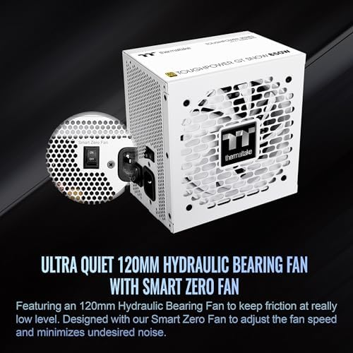 Thermaltake Toughpower GT 850W Snow ATX 3 1 Power Supply; 80 Plus Gold Efficiency; Smart Zero Fan; Native 600W PCIe 5 1 Connector; PS TPT 0850FNFAGU W; 5 Year Warranty