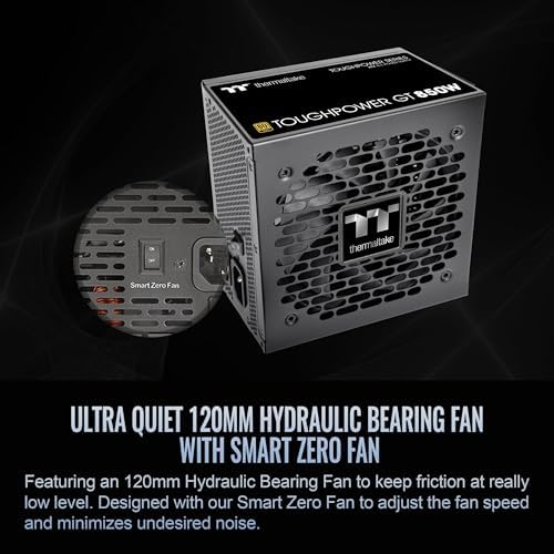 Thermaltake Toughpower GT 850W ATX 3 1 Standard Power Supply; 80 Plus Gold Efficiency; Smart Zero Fan; Native 450W PCIe 5 1 Connector; PS TPT 0850FNFAGU 3; 5 Year Warranty