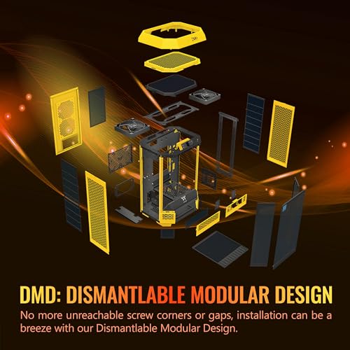 Thermaltake Carcasa Tower 300 Bumblebee Micro-ATX; ventilador CT de 0.079 x 5.512 in incluido; soporta radiador de hasta 16.535 in; kit de soporte de chasis opcional que permite visualización