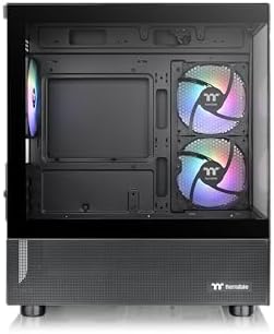 Thermaltake View 170 TG ARGB Black Micro ATX Case; 3x120mm ARGB Fans Included; Supports Up to 280mm Radiator; Front & Side Dual Tempered Glass Panel; CA 1Z4 00M1WN 00; 3 Year Warranty