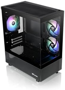 Thermaltake View 170 TG ARGB Black Micro ATX Case; 3x120mm ARGB Fans Included; Supports Up to 280mm Radiator; Front & Side Dual Tempered Glass Panel; CA 1Z4 00M1WN 00; 3 Year Warranty