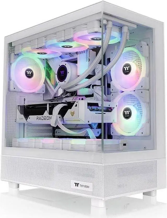 Thermaltake View 270 Plus TG ARGB Snow Mid Tower E ATX Case 3x120mm ARGB Fans Included Support Up to 360mm Radiator Front & Side Dual Tempered Glass Panel CA 1Y7 00M6WN 01
