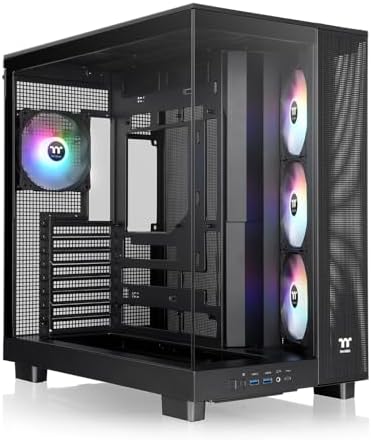 Thermaltake View 380 XL TG ARGB; 4x120mm ARGB Lite Fans Included; 360mm Radiator Support; 420mm GPU Clearance; Hidden Connector Support; Dual Chamber; Black; CA 11E 00M1WN AZ