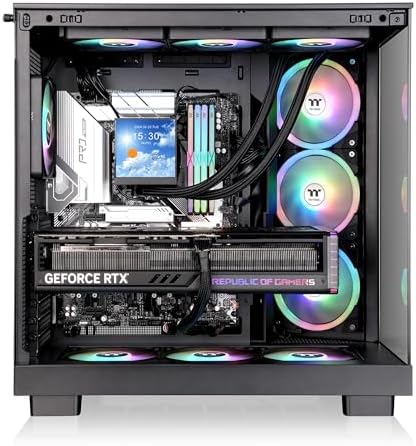 Thermaltake View 380 XL TG ARGB; 4x120mm ARGB Lite Fans Included; 360mm Radiator Support; 420mm GPU Clearance; Hidden Connector Support; Dual Chamber; Black; CA 11E 00M1WN AZ