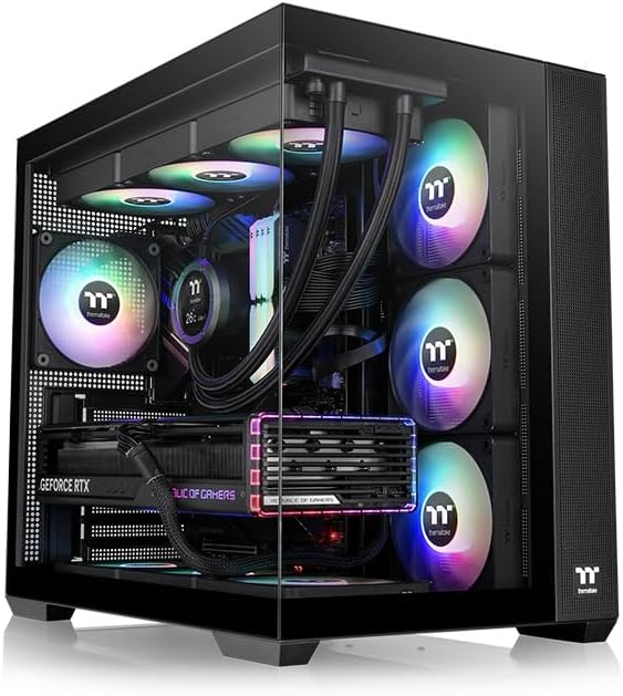 Thermaltake View 380 TG ARGB Black ATX Case; 4x120mm ARGB Fans Included; Supports Hidden Connector Motherboard; Front & Side Dual Tempered Glass Panel; CA 1Z2 00M1WN 00; 3 Year Warranty
