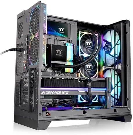Thermaltake View 390 Air; Torre Media; Incluye 2 ventiladores CT de 120mm; Soporte para radiador de 360mm; Espacio para GPU de 420mm; Soporte para conectores ocultos; Ranuras PCIe giratorias; Espacio