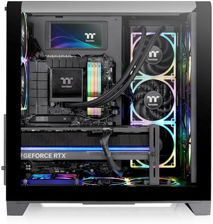 Thermaltake View 390 Air; Mid Tower; 2x120mm CT Fans Included; 360mm Radiator Support; 420mm GPU Clearance; Hidden Connector Support; Rotatable PCIe Slots; 200mm PSU Clearance; Black; CA 11F 00M1WN 00