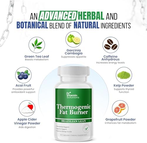 Thermogenic Fat Burner Brazilian Lean  Weight Loss Pills for Women  Waist Trimmer & Supplements for Bloating for Women & Men  60 Capsules