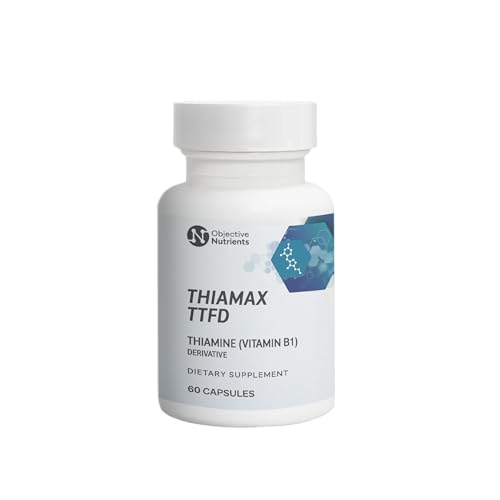 Thiamax Vitamin B1  Thiamine TTFD   The Original  No Toxic Fillers  Supports Energy Metabolism  High Dose  Third Party Tested  All Active Ingredients 100mg  60 Count