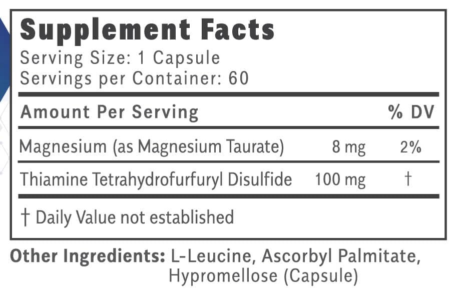 Thiamax Vitamin B1  Thiamine TTFD   The Original  No Toxic Fillers  Supports Energy Metabolism  High Dose  Third Party Tested  All Active Ingredients 100mg  60 Count