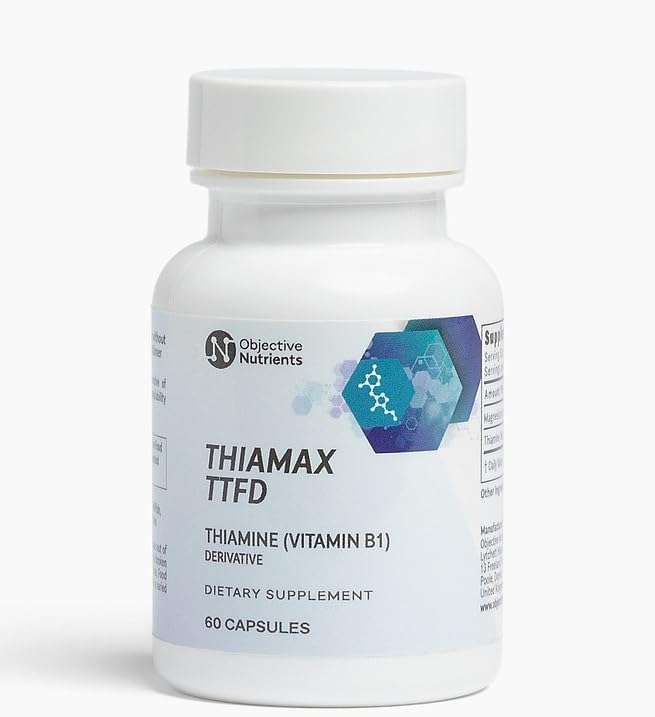Thiamax Vitamin B1  Thiamine TTFD   The Original  No Toxic Fillers  Supports Energy Metabolism  High Dose  Third Party Tested  All Active Ingredients 100mg  180 Count
