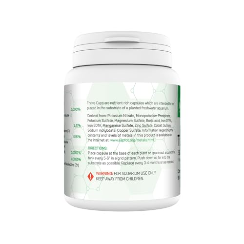 ThriveCaps Aquarium Root Cabs   Premium Root Fertilizer for Live Plants   Slow Release   Strong NPK   Micros   Safe for Shrimp & Snails   60 Count