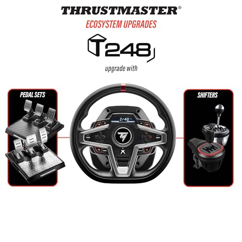 Thrustmaster T248 Racing Wheel & Magnetic Pedals for Xbox Series X S  Xbox One & PC   Hybrid Drive Force Feedback  Magnetic Paddle Shifters and Interactive Display