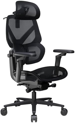 ThunderX3 Flex Pro Ergonomic Office Chair  for Adults Gaming Chair  High Back Desk Chair  Synchronous Tilt  Forward Tilt  19D Fully Self Adjusting  Adjustable Backrest High  Breathable Mesh  Black