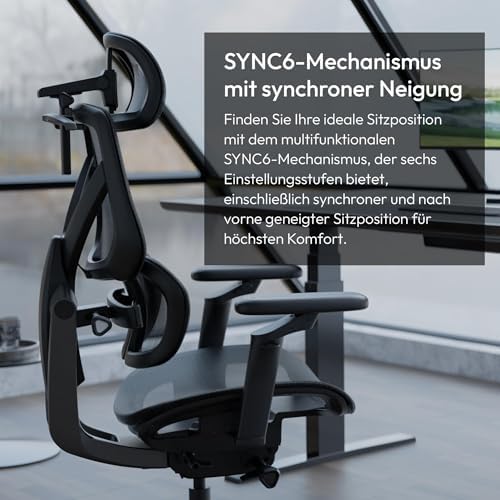 ThunderX3 Flex Pro Ergonomic Office Chair  for Adults Gaming Chair  High Back Desk Chair  Synchronous Tilt  Forward Tilt  19D Fully Self Adjusting  Adjustable Backrest High  Breathable Mesh  Black