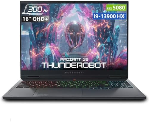 Thunderobot Radiant 16 5060 - Portátil para juegos, pantalla QHD+ 300Hz 2.5K de 16 pulgadas, Core i7-14650HX, NVIDIA GeForce RTX 5060, 32 GB DDR5 RAM, SSD de 1 TB, teclado retroiluminado RGB, Wi-Fi 6