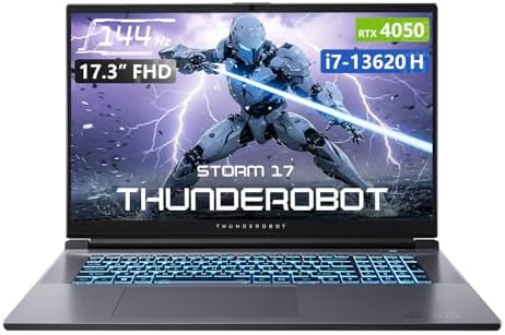 Thunderobot Storm 15 4050 Gaming Laptop  Intel Core i7 13620H  GeForce RTX 4050  15 6 FHD 165Hz Display  16GB RAM  512GB SSD  Backlit Keyboard  HDMI  Wi Fi  Win 11 Home  Black