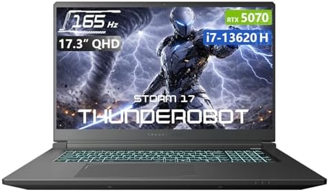Thunderobot Storm 15 4050 Gaming Laptop  Intel Core i7 13620H  GeForce RTX 4050  15 6 FHD 165Hz Display  16GB RAM  512GB SSD  Backlit Keyboard  HDMI  Wi Fi  Win 11 Home  Black
