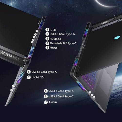 Thunderobot Zero 18 Pro 5090 Gaming Laptop  18 QHD  240Hz 2 5K Hummingbird Display  Core Ultra 9 275HX  GeForce RTX 5090  32GB DDR5  1TB SSD  Per Key RGB  FHD IR Camera  Wi Fi 6E  Win 11 Home