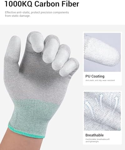 ThxToms ESD Anti Static Gloves  High Resistance Carbon Fiber Protects Your Computer Safe