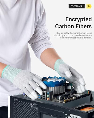 ThxToms ESD Anti Static Gloves  High Resistance Carbon Fiber Protects Your Computer Safe