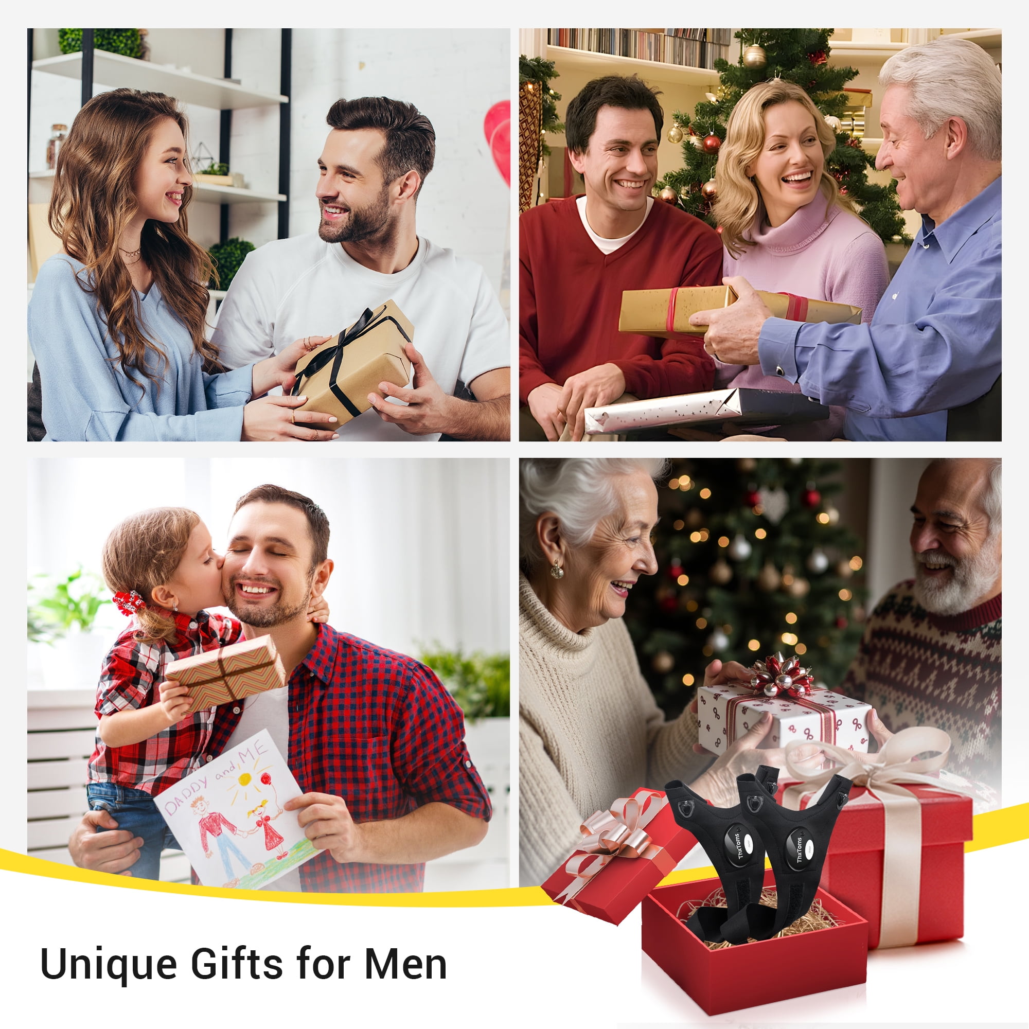 ThxToms LED Flashlight Gloves  Valentines Day Gifts for Him Men Husband  Cool Gadgets for Repairing Fishing Camping  1 Pair Black