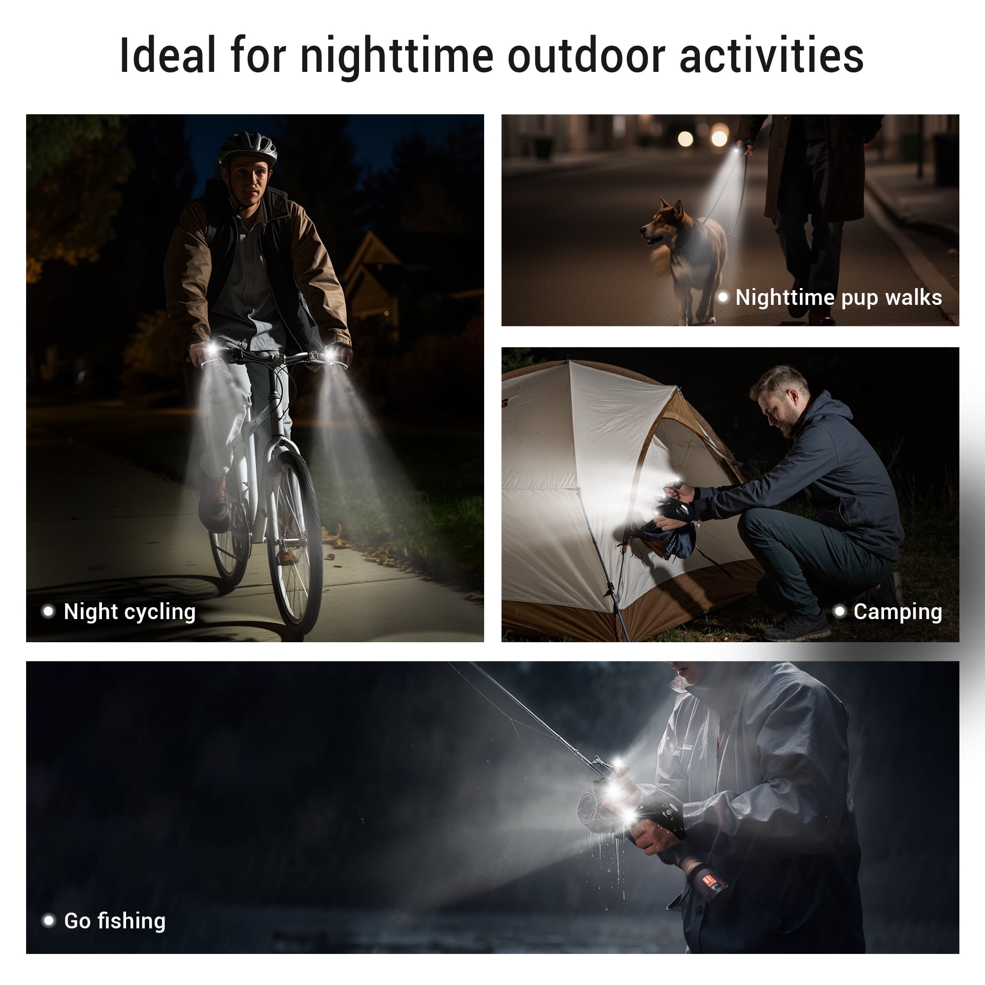 ThxToms LED Flashlight Gloves  Valentines Day Gifts for Him Men Husband  Cool Gadgets for Repairing Fishing Camping  1 Pair Black