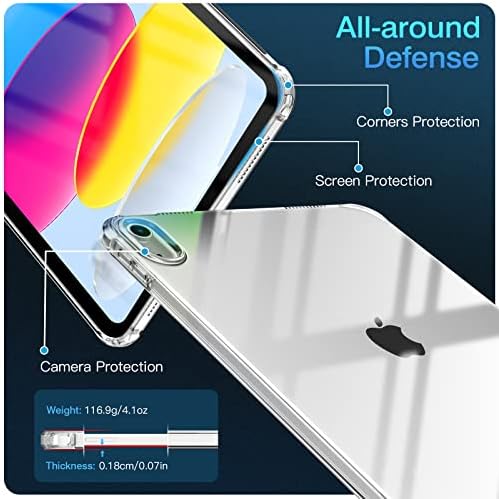 TiMOVO Clear Case for iPad  A16  11th Generation 11 Inch 2025  iPad 10th Generation Case 10 9 Inch 2022  Slim & Lightweight Soft TPU Transparent Back Protective Cover  Clear