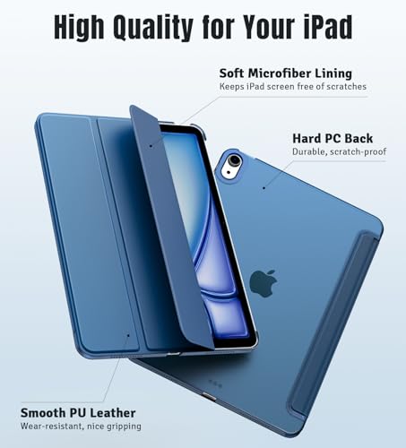TiMOVO for iPad Air 11 Inch Case  M3/M2 2025/2024   iPad Air 5th Generation 2022/4th Gen 2020 10 9 Inch  Slim Hard Translucent Back Cover  Support Auto Wake/Sleep  Abyss Blue