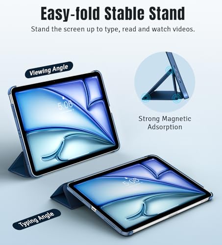 TiMOVO for iPad Air 11 Inch Case  M3/M2 2025/2024   iPad Air 5th Generation 2022/4th Gen 2020 10 9 Inch  Slim Hard Translucent Back Cover  Support Auto Wake/Sleep  Abyss Blue