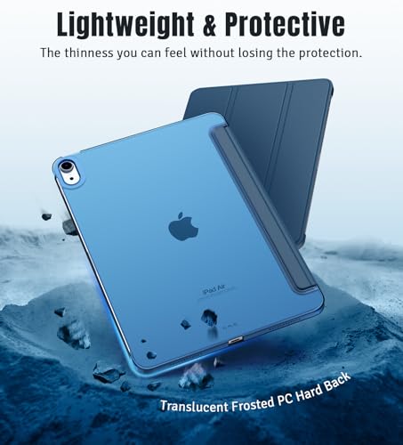 TiMOVO for iPad Air 11 Inch Case  M3/M2 2025/2024   iPad Air 5th Generation 2022/4th Gen 2020 10 9 Inch  Slim Hard Translucent Back Cover  Support Auto Wake/Sleep  Abyss Blue