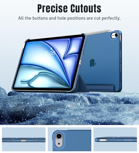 TiMOVO for iPad Air 11 Inch Case  M3/M2 2025/2024   iPad Air 5th Generation 2022/4th Gen 2020 10 9 Inch  Slim Hard Translucent Back Cover  Support Auto Wake/Sleep  Abyss Blue