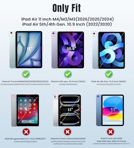 TiMOVO for iPad Air 11 Inch Case  M4 2026/M3 2025/M2 2024   iPad Air 5th Generation 2022/4th Gen 2020 10 9 Inch  Slim Hard Translucent Back Cover  Support Auto Wake/Sleep  Abyss Blue