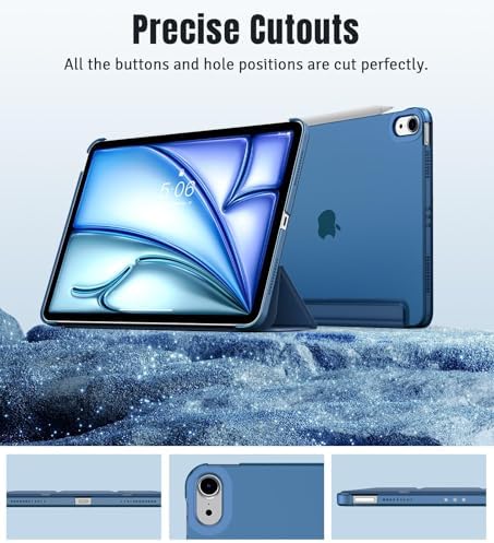 TiMOVO for iPad Air 11 Inch Case  M4 2026/M3 2025/M2 2024   iPad Air 5th Generation 2022/4th Gen 2020 10 9 Inch  Slim Hard Translucent Back Cover  Support Auto Wake/Sleep  Abyss Blue